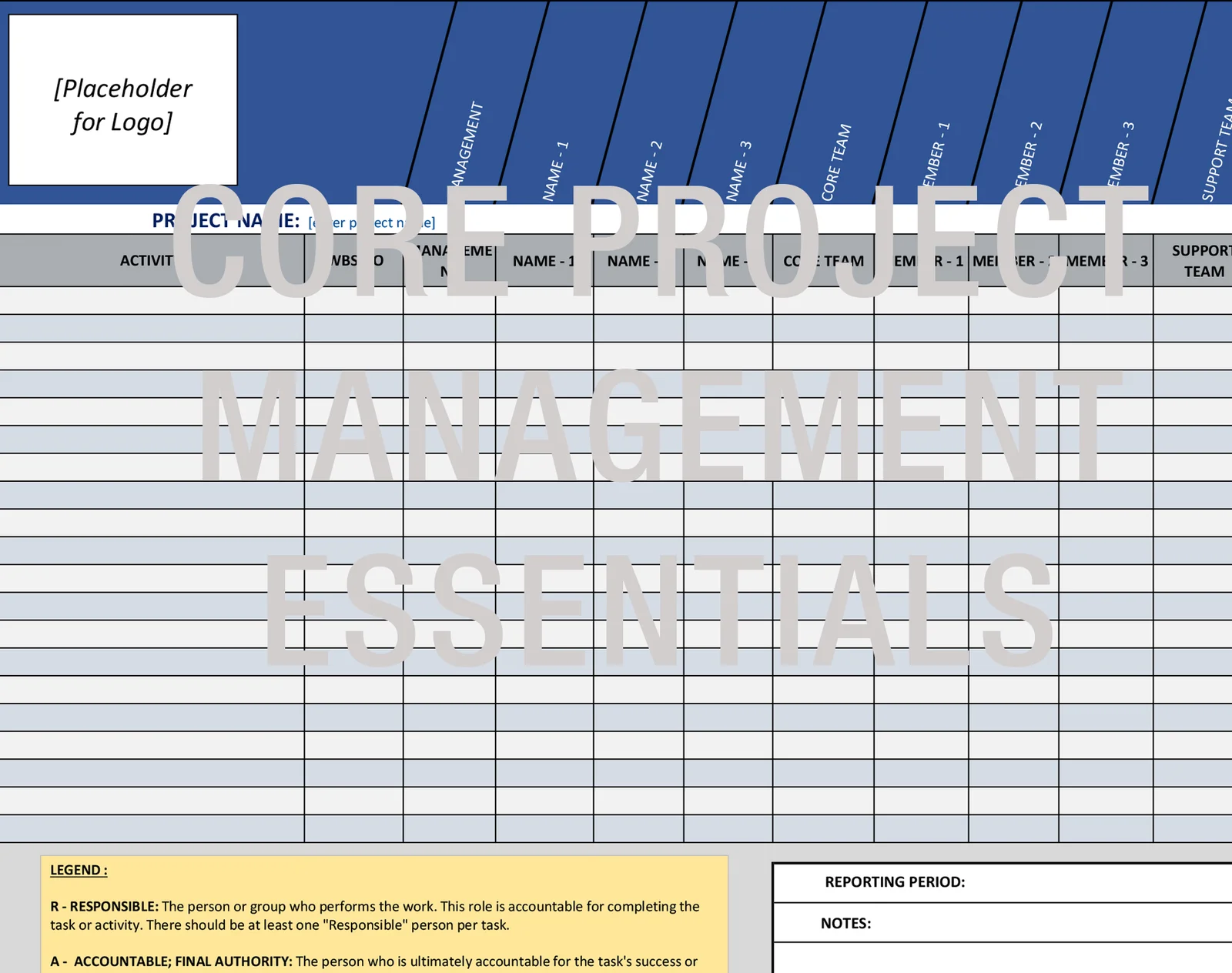 RASCI Template – Excel Document with Built-in Macros