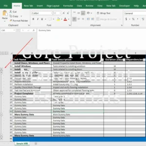 WBS Template – Excel Document with Built-in Macros